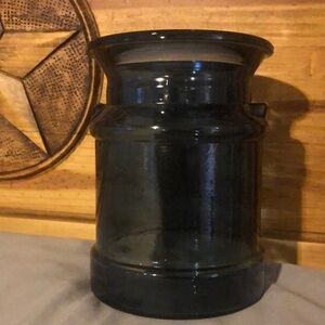 Vintage LE Smith Cobalt Blue Glass Milk canister/jar without lid